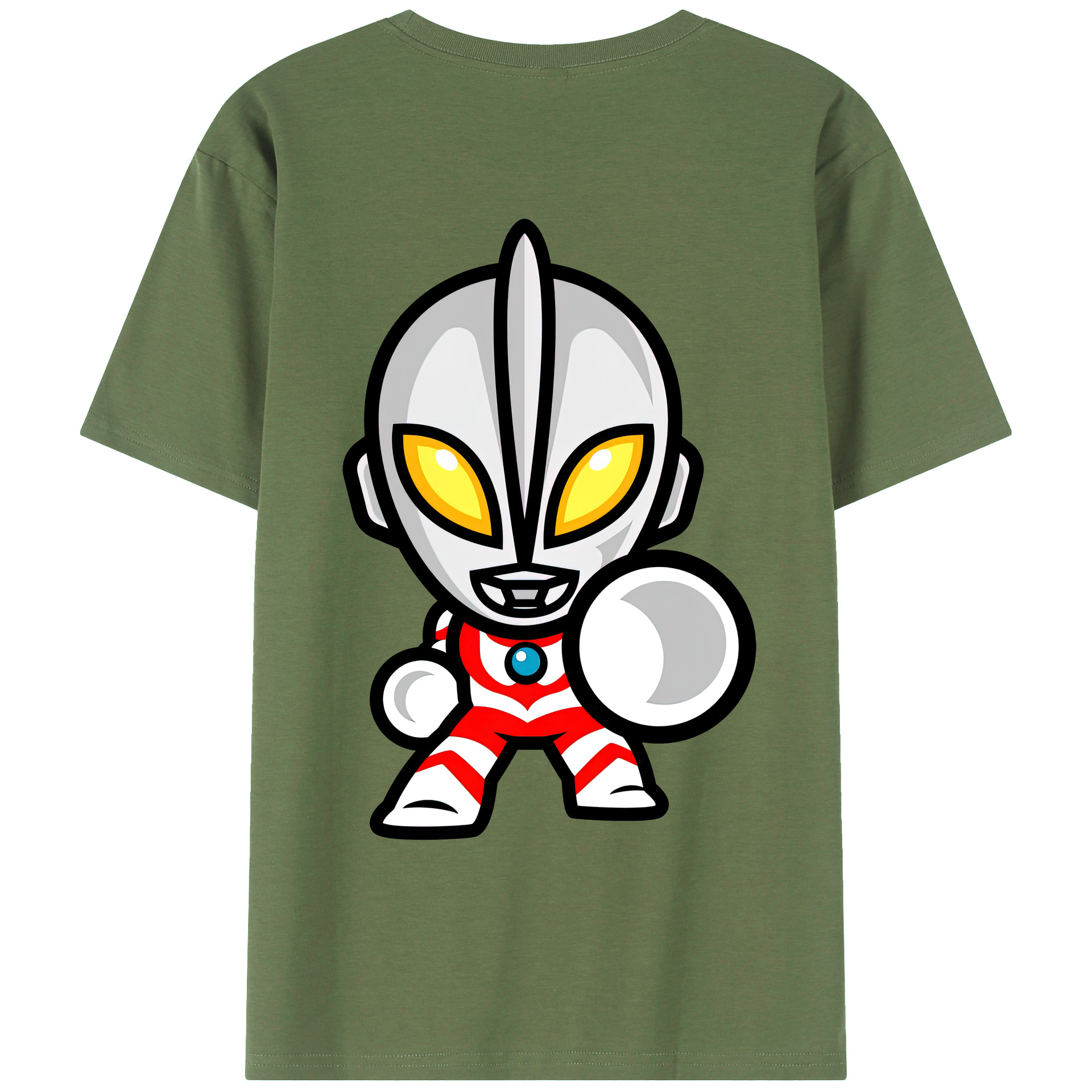 （画像用） ウルトラマン Ultraman 綿100％ メンズ半袖Tシャツ（バックプリント） 通気性